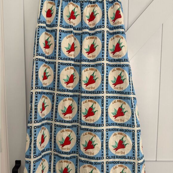 Rhode Aaron Midi Skirt in Lal Mirchi XS NWT - Picture 7 of 10